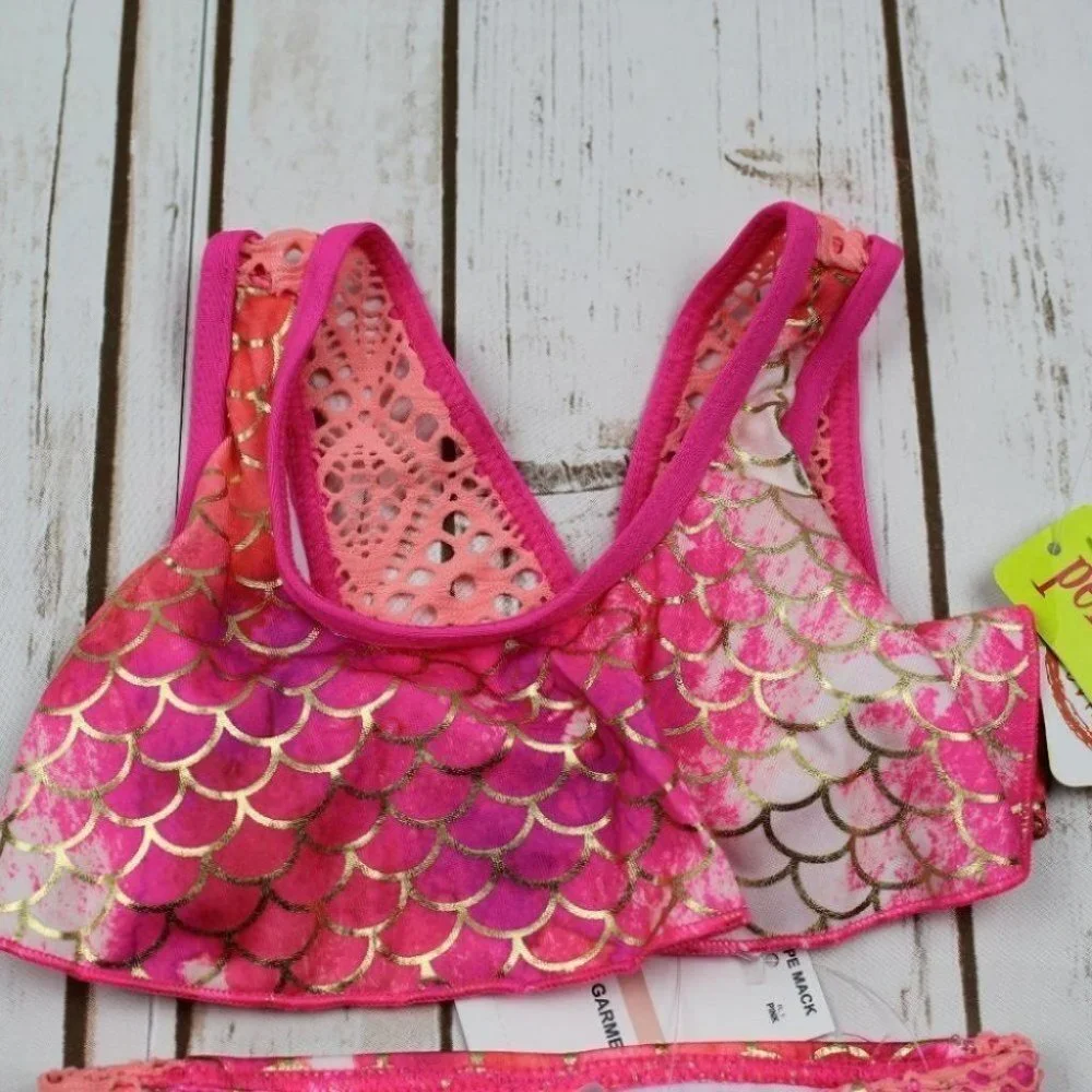 Penelope Mack Girls Printed Flounce Bikini 2T